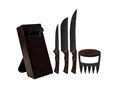 Kit para Churrasco Tramontina Churrasco Black Cabos de Madeira 5 Peças