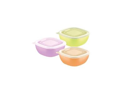 Conjunto de Potes Tramontina Mixcolor Colorido com Tampa 600ML 3 Peças
