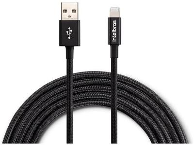 Cabo Usb - Lightning Intelbras 1,5m Nylon Preto Eual 15NP