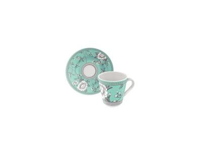 Conjunto Xícara e Pires de Café Tramontina Helen em Porcelana Decorada