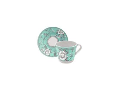 Conjunto Xícara e Pires de Chá Tramontina Helen em Porcelana Decorada