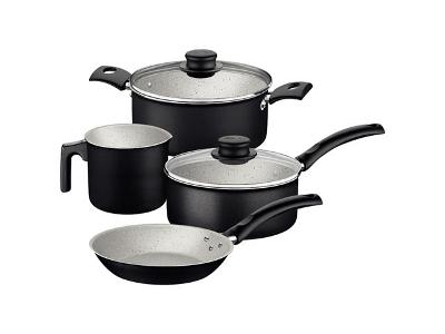 Jogo de Panelas Tramontina Turim em Aluminio Antiaderente Preto 04 Pçs