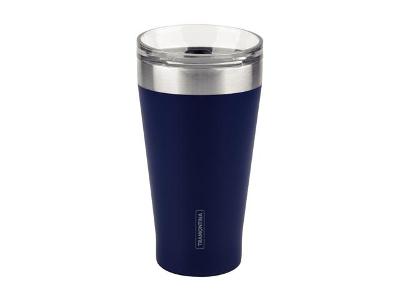 Copo Térmico Tramontina Exata em Aço Inox Azul com Tampa 550 ml