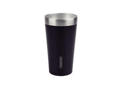 Copo Térmico Tramontina Exata em Aço Inox Preto sem Tampa 420 ml