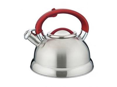 Chaleira MOR Diletta Aço Inox Fundo Triplo Vermelha 3 Litros