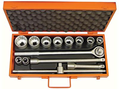 Maleta com Soquetes Estriados Tramontina 3/4" 14 Peças
