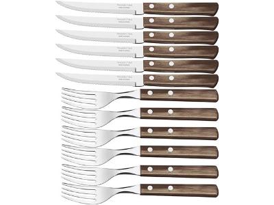 Jogo de Talheres para Churrasco Tramontina Polywood Inox 12 peças