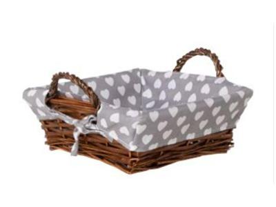 Cesta Quadrada Mundiart com Tecido 23x23/8cm