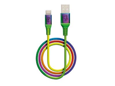 Cabo ELG Lightning Rainbow Conectores Em Aluminio L810RB