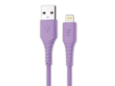 Cabo ELG 2.4A Apple Lightning 8 Pinos Emborrachado 1,2M L812X