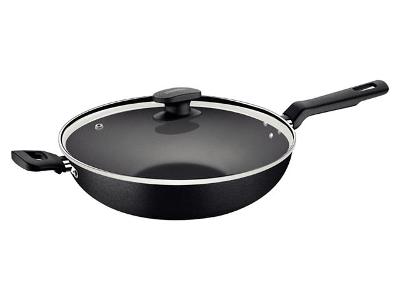 Wok Tramontina Loreto em Alumínio Antiaderente com Tampa Preta 3,3L