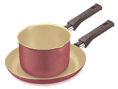 Conjunto Panquequeira Fortaleza + Panela Alta com Bico Cereja