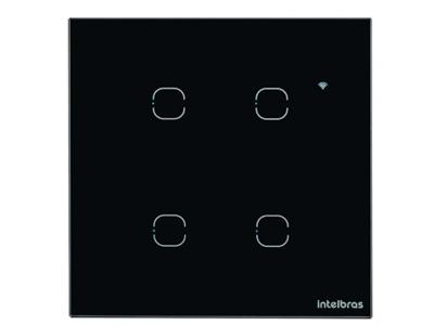 Interruptor Smart Wi-Fi Touch 4 teclas EWS 1004 Preto