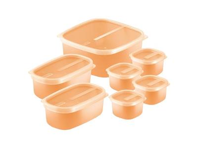Conjunto de Potes Tramontina Mixcolor Pêssego com Tampa 7 Peças