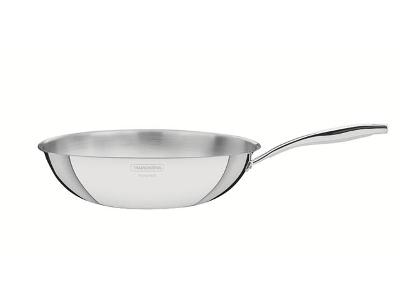 Wok Tramontina Grano em Aço Inox Corpo Triplo com Cabo 28CM
