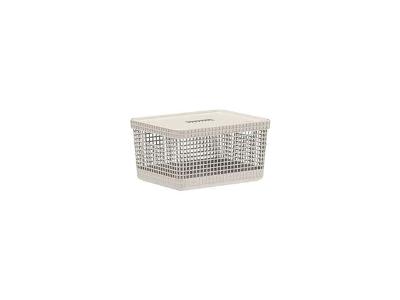 Cesto Organizador OU Grid com Tampa 8 Litros Bege