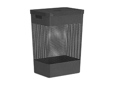 Cesto de Roupas OU Grid com Tampa 49 Litros Preto