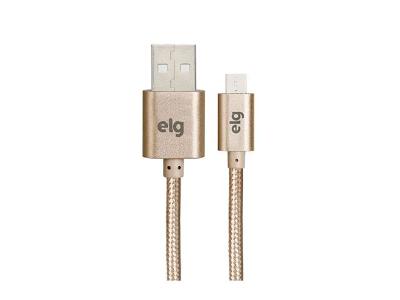 Cabo ELG de recarga e sincronização Usb Micro USB 1m Dourado