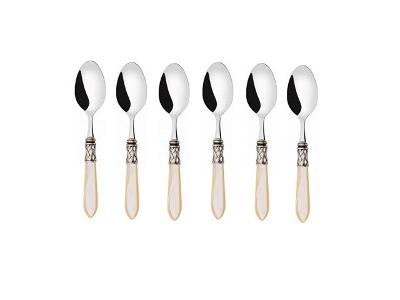 Colher para Café Pérola 13cm Inox Aladim Bugatti 6 Peças