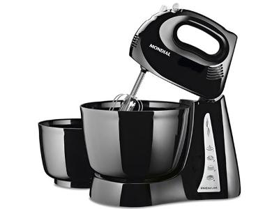 Batedeira Mondial Due Cake Inox NB-04 com 4 Velocidade 400W – Preta