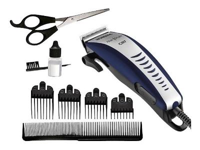 Máquina de Cortar Cabelo Mondial Hair Stylo CR-07 4 pentes - Azul/Prata