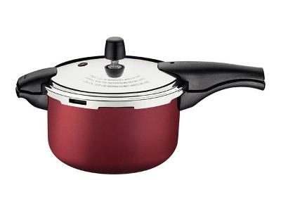 Panela de Pressão 6 L Tramontina Vancouver com Fechamento Externo Revestimento Antiaderente Starflon T1 e Tampa Polida - Cereja