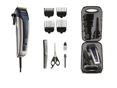 Máquina de Cortar Cabelos Mondial Titanium Power CR-09M com 4 Pentes de Corte - Azul/Prata