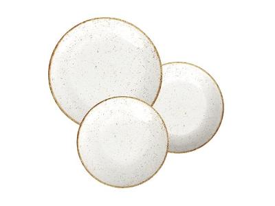Jogo de Pratos Tramontina Marrom em Porcelana Decorada 12 Peças