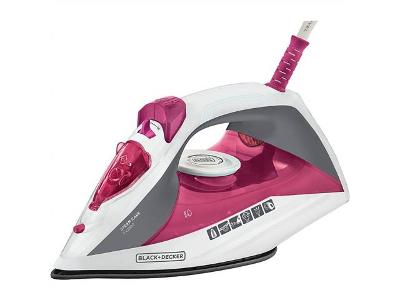 Ferro de Passar Roupa a Vapor e a Seco - Black + Decker FX2200 Branco e Rosa