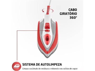 Ferro a Vapor Mondial Branco/Coral 1200W  FVN-01-O