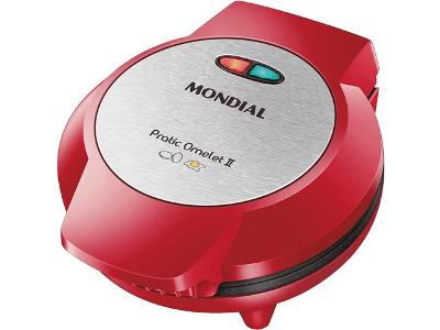 Omeleteira Pratic Omelet II Mondial Vermelho/Inox 800W  OM-04-RI
