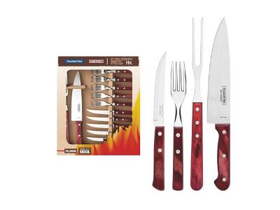 Kit para Churrasco Tramontina Cabo Vermelho 14 Peças