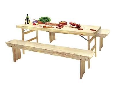 Conjunto Mesa e Bancos Tramontina Naturalle em Madeira Pinus 2000 mm