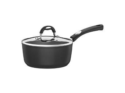 Panela Tramontina Mônaco Antiaderente Preto com Tampa de Vidro 18CM