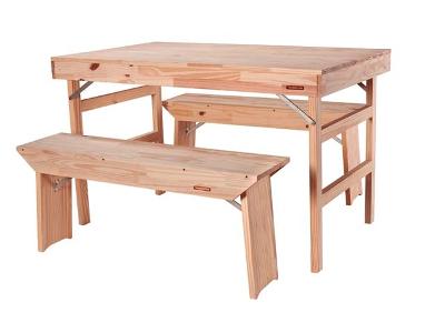Conjunto Mesa e Bancos Tramontina Naturalle em Madeira Pinus 1300 mm