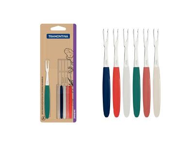 Conjunto de Garfos para Petiscos Tramontina Ipanema Colorido 6 Peças