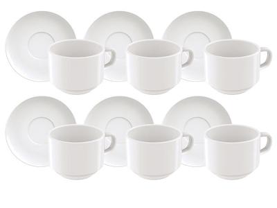 Kit Xícaras de Chá Tramontina Paola em Porcelana 240 ml 12 Peças