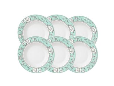 Kit Prato Raso Tramontina Helen em Porcelana Decorada 27 cm 06 Peças