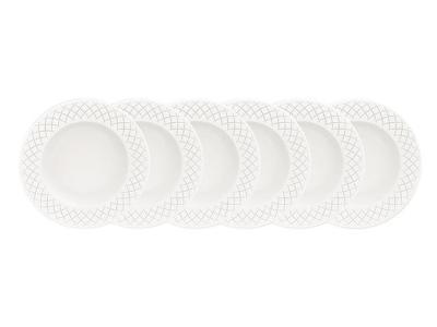 Kit Prato Raso Tramontina Ingrid em Porcelana Decorada 27 cm 06 Peças