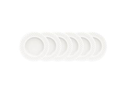 Kit Prato Sobremesa Tramontina Ingrid em Porcelana Decorada 6 Peças