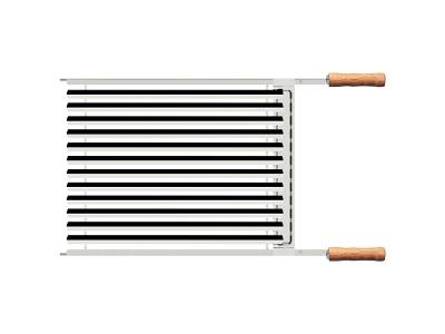 Grelha Tramontina Churrasco em Inox Cabo de Madeira Natural 50x41 cm