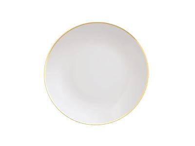Prato Raso Tramontina Anna em Porcelana Decorada com Fio Dourado 28CM