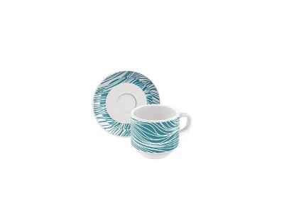 Conjunto Xícara e Pires de Café Tramontina Clarice Porcelana Decorada