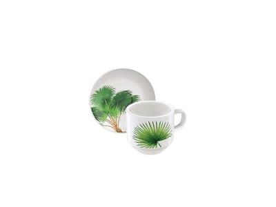 Conjunto Xícara e Pires de Café Tramontina Graziela Porcelana Decorada