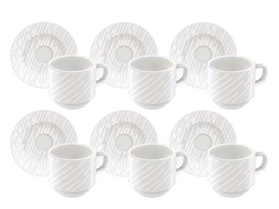 Kit Xícaras e Pires de Café Tramontina Marie em Porcelana Decorada