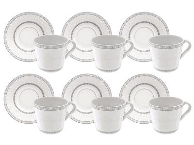 Kit Xícaras e Pires de Chá Tramontina Gabrielle em Porcelana Decorada