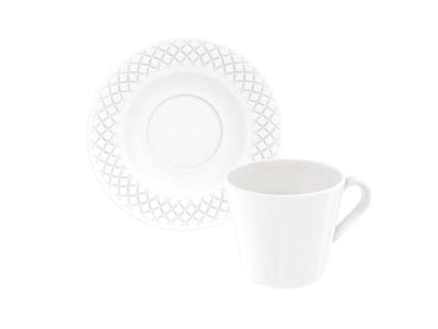 Kit Xicara e Pires Chá Tramontina Ingrid em Porcelana Decorada