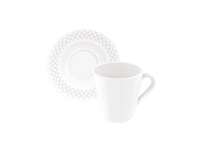 Kit Xicara e Pires Café Tramontina Ingrid em Porcelana Decorada