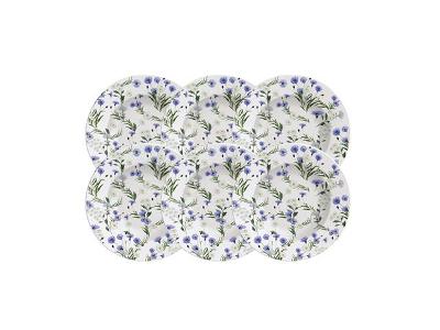 Kit Prato Sobremesa Tramontina Ana Alice em Porcelana Decorada 6 Peças