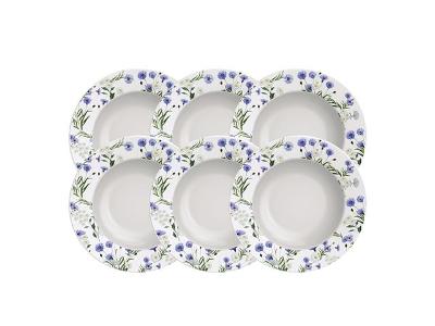 Kit Prato Fundo Tramontina Ana Alice em Porcelana Decorada 6 Peças